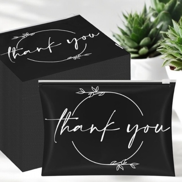 Boutique Handbags - 20pcs Thank You Reusable Gift Bags, Black
